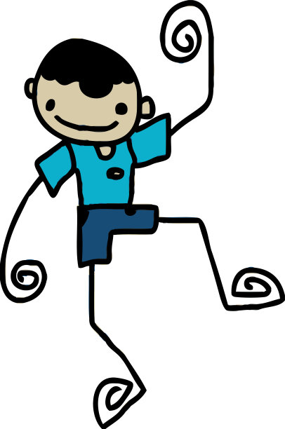 可爱的男人和小男孩卡通标志设计图片下载