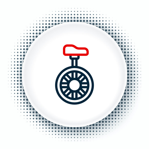 线独轮车或单轮自行车图标隔离图片下载