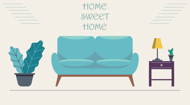 家甜蜜的家-矢量插图在平面设计图片下载