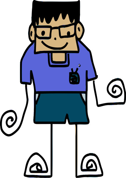 可爱的男人和小男孩卡通标志设计图片下载