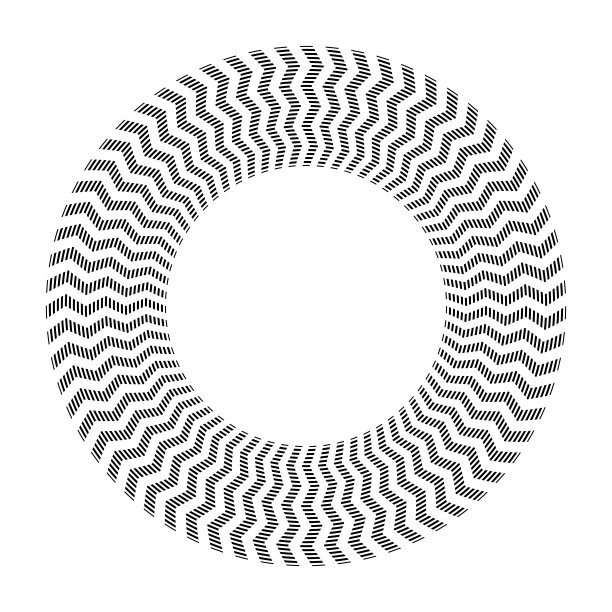 圆形旋转设计元素的条纹之字形图案。图片下载