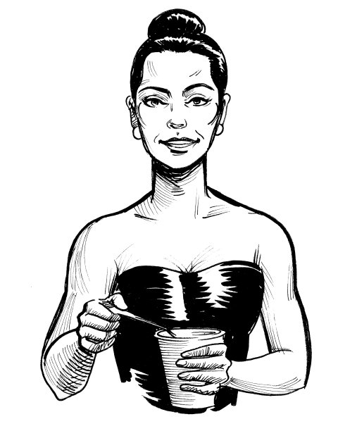 女人吃酸奶图片下载