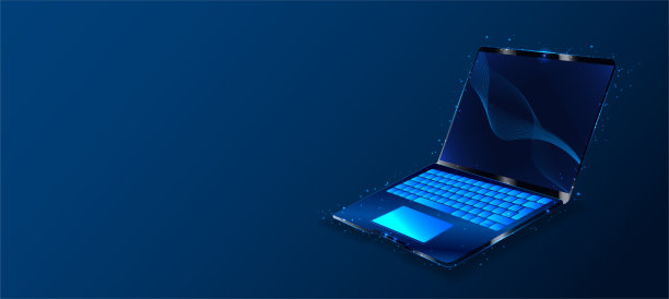 由多边形组成的笔记本。笔记本电脑的未来多边形风格与骨架，低多边形三角形。因特网，或数字，或象征装置和计算机。矢量图图片下载