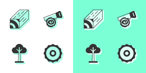 设置圆锯条、木梁、树和手图片下载