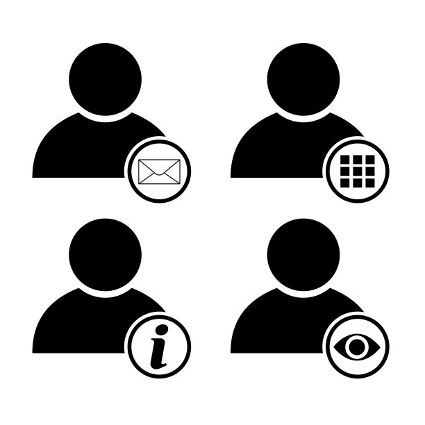 集合用户头像图标，收集社会人符号，商业矢量插图，网络成员图片下载