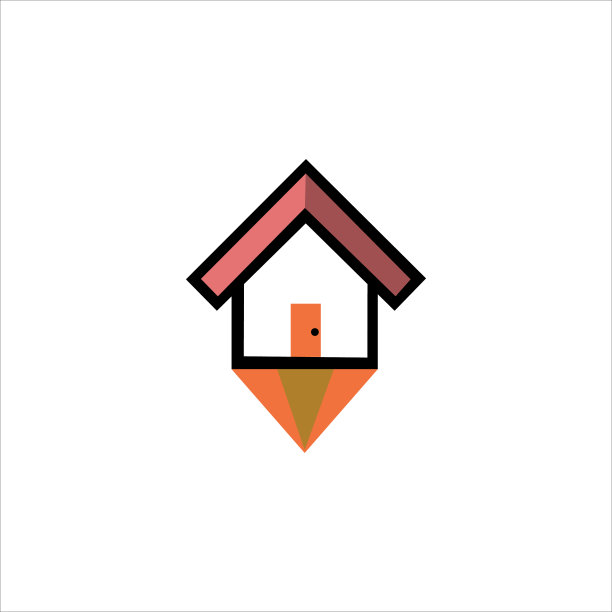 铅笔房子Logo设计图片下载