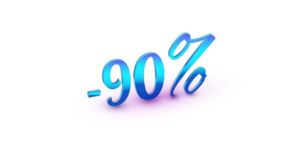 百分之九十的蓝色数字孤立在白色上图片下载