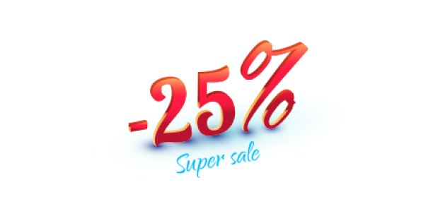 25%的红色数字孤立在白色上图片下载