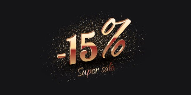 15%的销售背景与金光闪闪的数字图片下载