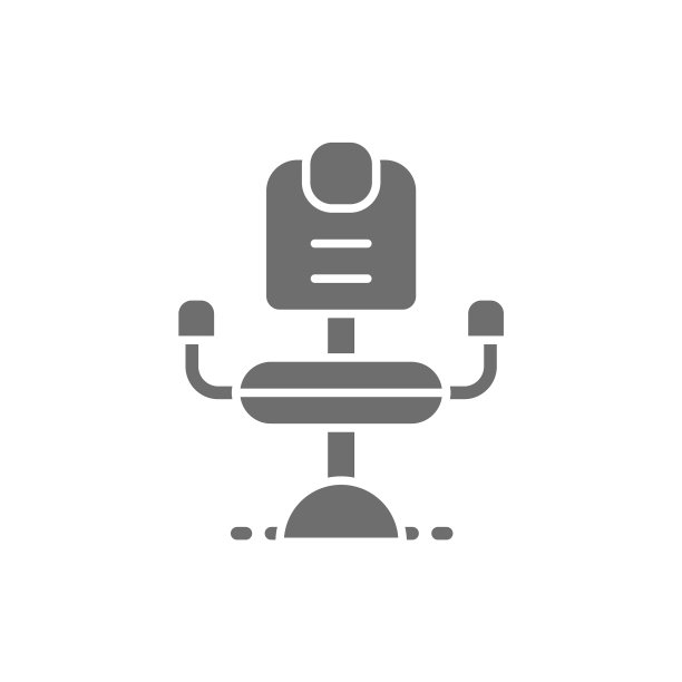 理发椅发型师灰色图标孤立上图片下载