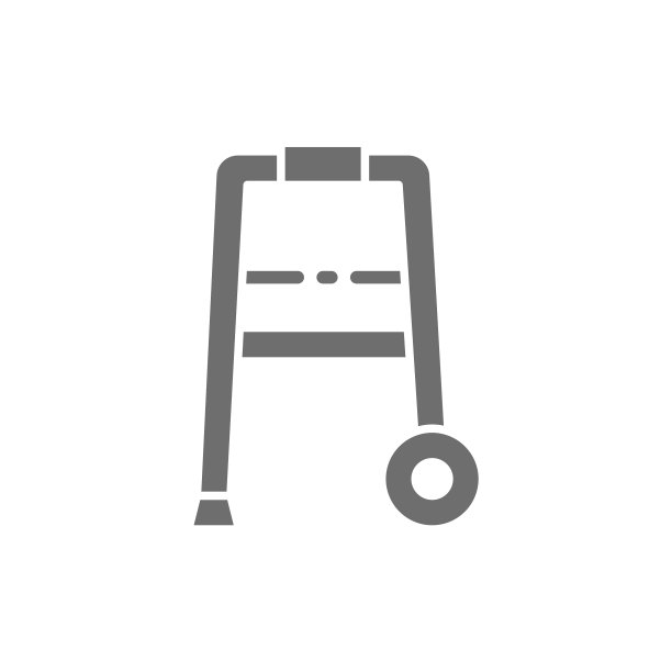 拐杖步行者医疗器械灰色图标隔离图片下载