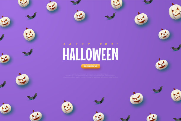 万圣节南瓜蓝背景图片下载