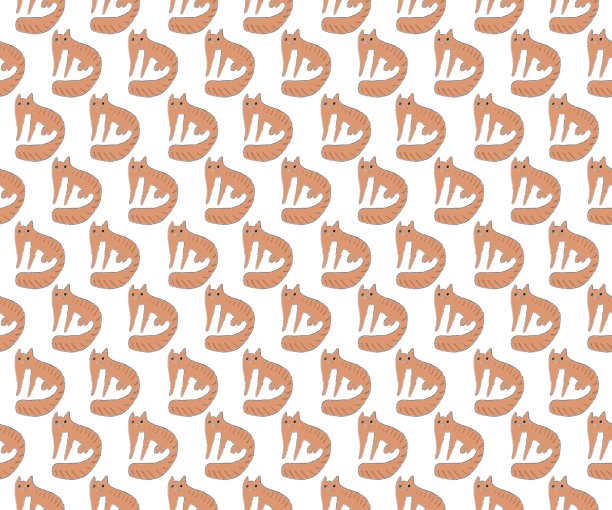卡通手绘图案橙狐白色背景无缝图片下载