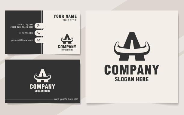 字母A与号角图标模板上的字母组合风格图片下载