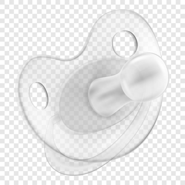奶嘴婴儿奶嘴护理新生儿，隔离透明背景，逼真的3D矢量插图图片下载