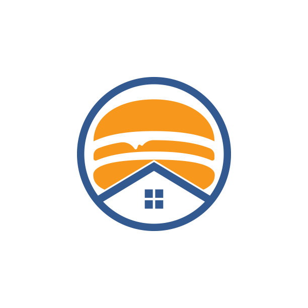 汉堡馆矢量logo设计。美国经典汉堡店的标志。图片下载