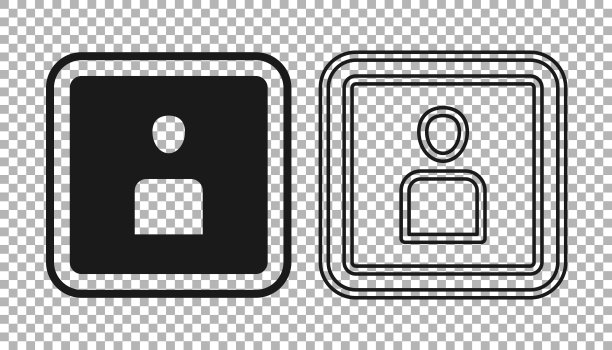 黑色播放视频图标隔离透明背景。薄膜带标志。向量图片下载