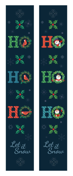 圣诞节垂直横幅装饰向量门廊图片下载