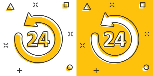 时钟图标在漫画风格。在白色孤立的背景上观看卡通矢量插图。定时器飞溅效果的经营理念。图片下载