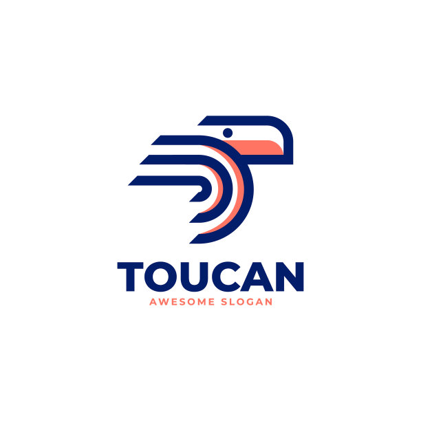 标志巨嘴鸟线条艺术风格图片下载