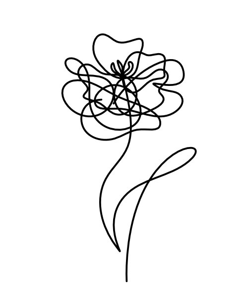 水彩抽象线画，孤立在白色背景上图片下载