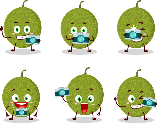 摄影师专业用甜瓜表情符号图片下载