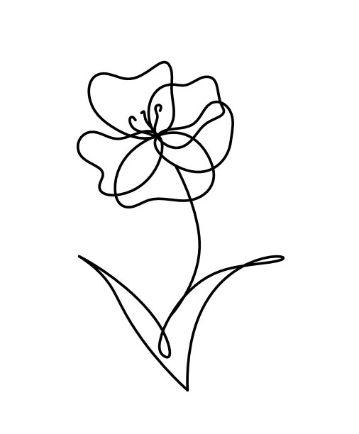 水彩抽象线画，孤立在白色背景上图片下载