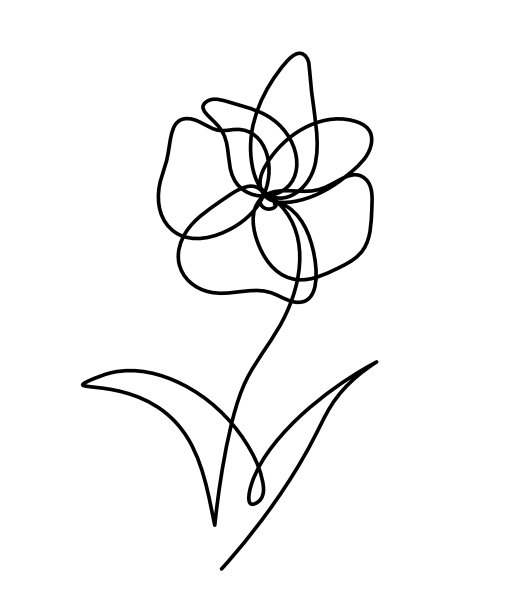 水彩抽象线画，孤立在白色背景上图片下载