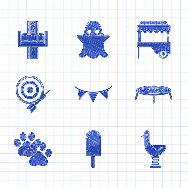 用旗帜和冰淇淋装饰狂欢节花环图片下载