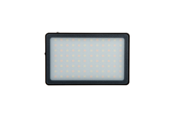 照片和视频LED灯隔离在白色背景。便携式照明设备。图片下载