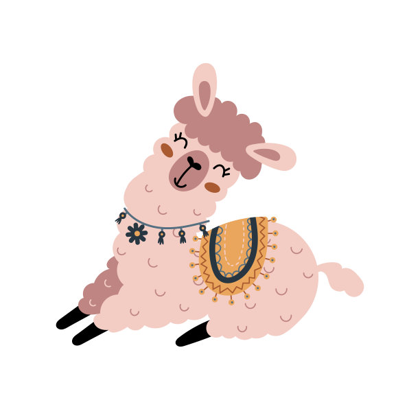 卡通风格的喇嘛图片下载