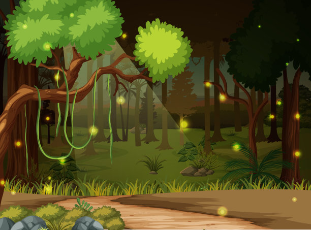 魔法森林景观背景图片下载