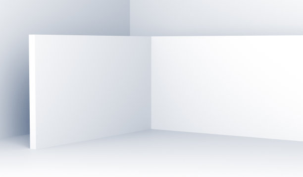 建筑空白白色极简墙面角落室内3D插画图片下载