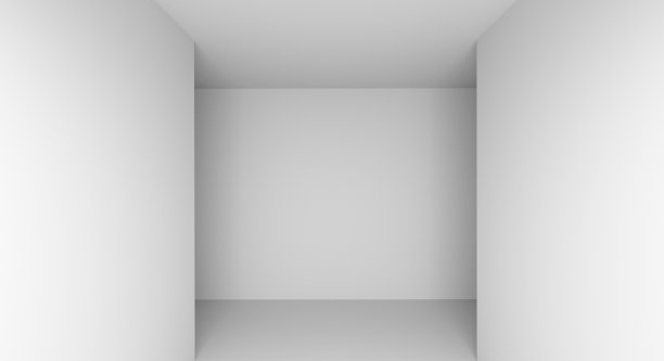 建筑空白白色极简墙面角落室内3D插画图片下载