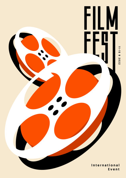 电影和电影海报设计模板背景与电影卷轴图片下载