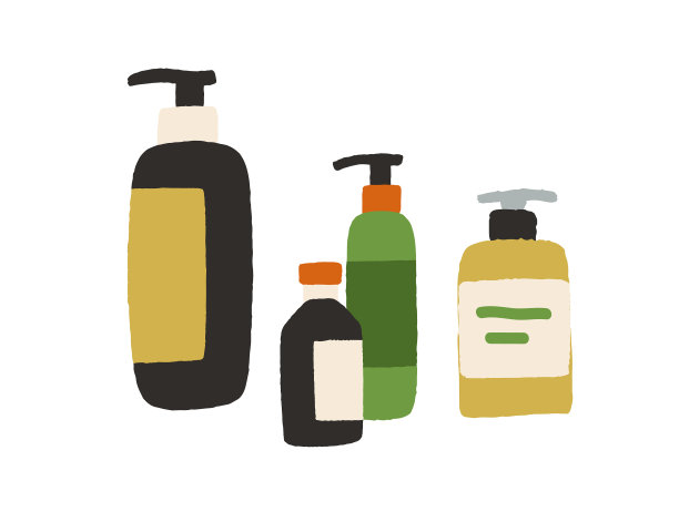 装有化妆品和美容精华的瓶子图片下载