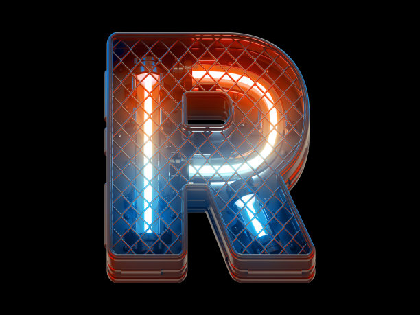 未来的光栅栏网格字体。图片下载