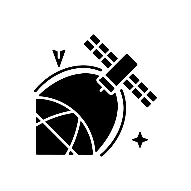 黑色图标中的卫星定位图片下载
