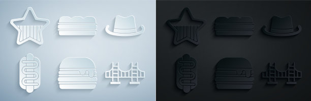 套餐汉堡西部牛仔帽热狗三明治图片下载