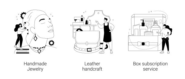手工制品和购物服务抽象概念矢量插图。图片下载