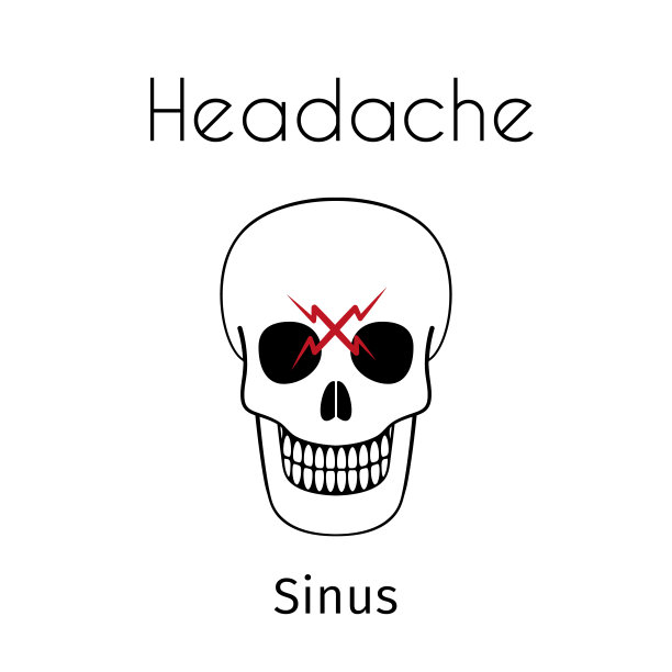 矢量头痛线性图标的头骨图片下载