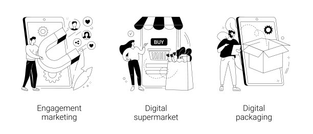 移动零售购物抽象概念矢量插图。图片下载