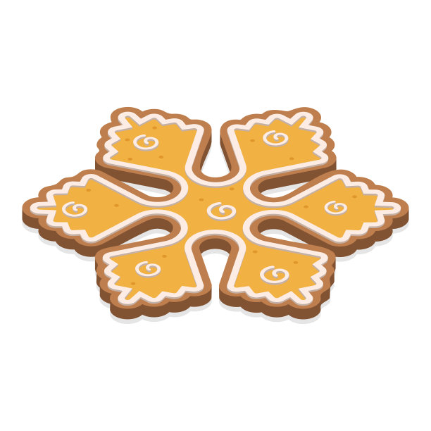 圣诞姜饼雪花带黄釉图片下载