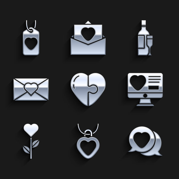 心形项链与心形在讲话图片下载