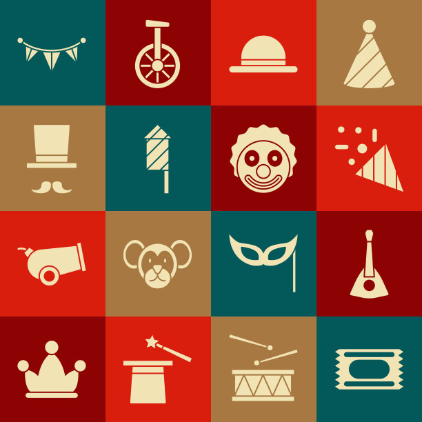 设置马戏团门票巴拉莱卡节日五彩纸屑图片下载