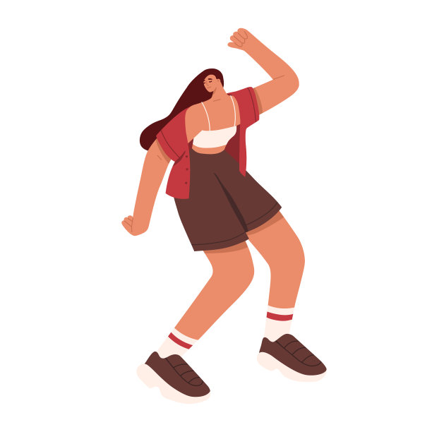 快乐的年轻女子随着音乐翩翩起舞图片下载