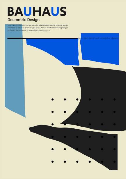 封面设计用文字模板包豪斯20年代艺术风格。抽象形状和包豪斯拼贴艺术。用于印刷和墙壁艺术。丰富多彩的和当代的封面介绍，书或公司图片下载