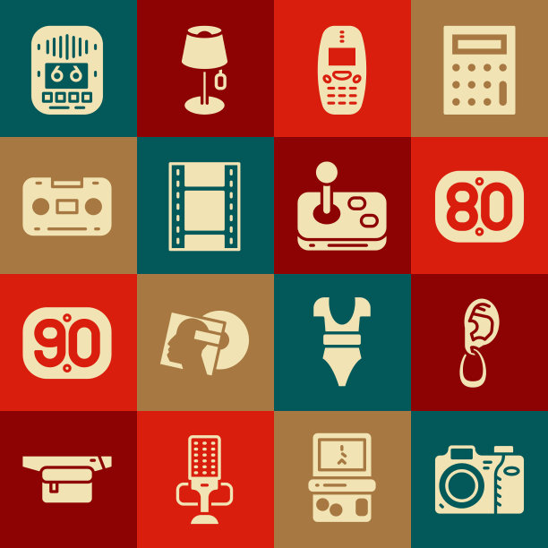 设置照片相机耳朵与耳环80年代复古图片下载