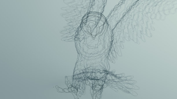 黑鹰猛禽线框雕塑图片下载