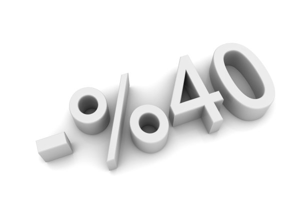 40%的折扣文本孤立在白色图片下载